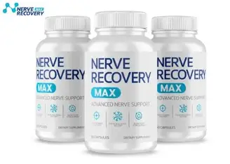Nerve Recovery Max advanced nerve support capsules, three bottles